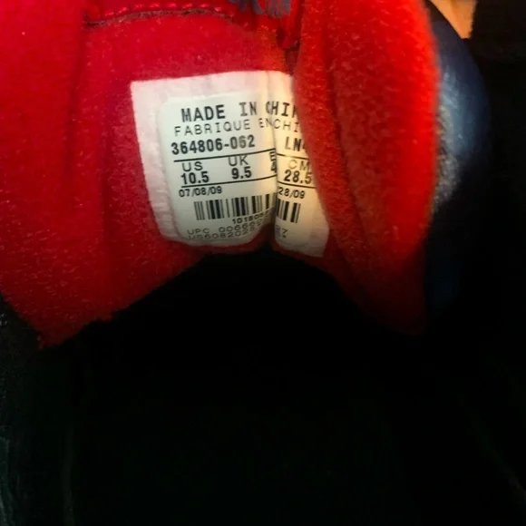 NIKE AIR JORDAN RETRO BLACK RED BLUE SIZE 10.5 - Picture 5 of 9